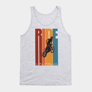 Motorcross Retro Ride On The Wild Side poster Tank Top